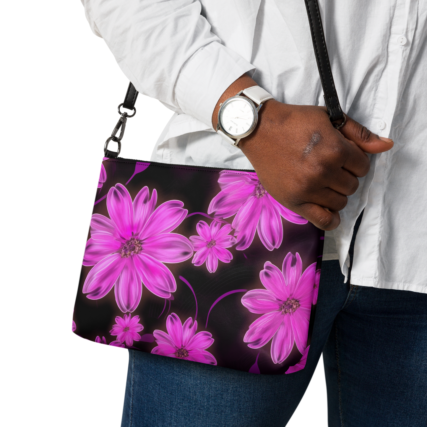 Pink Daisy Crossbody Bag