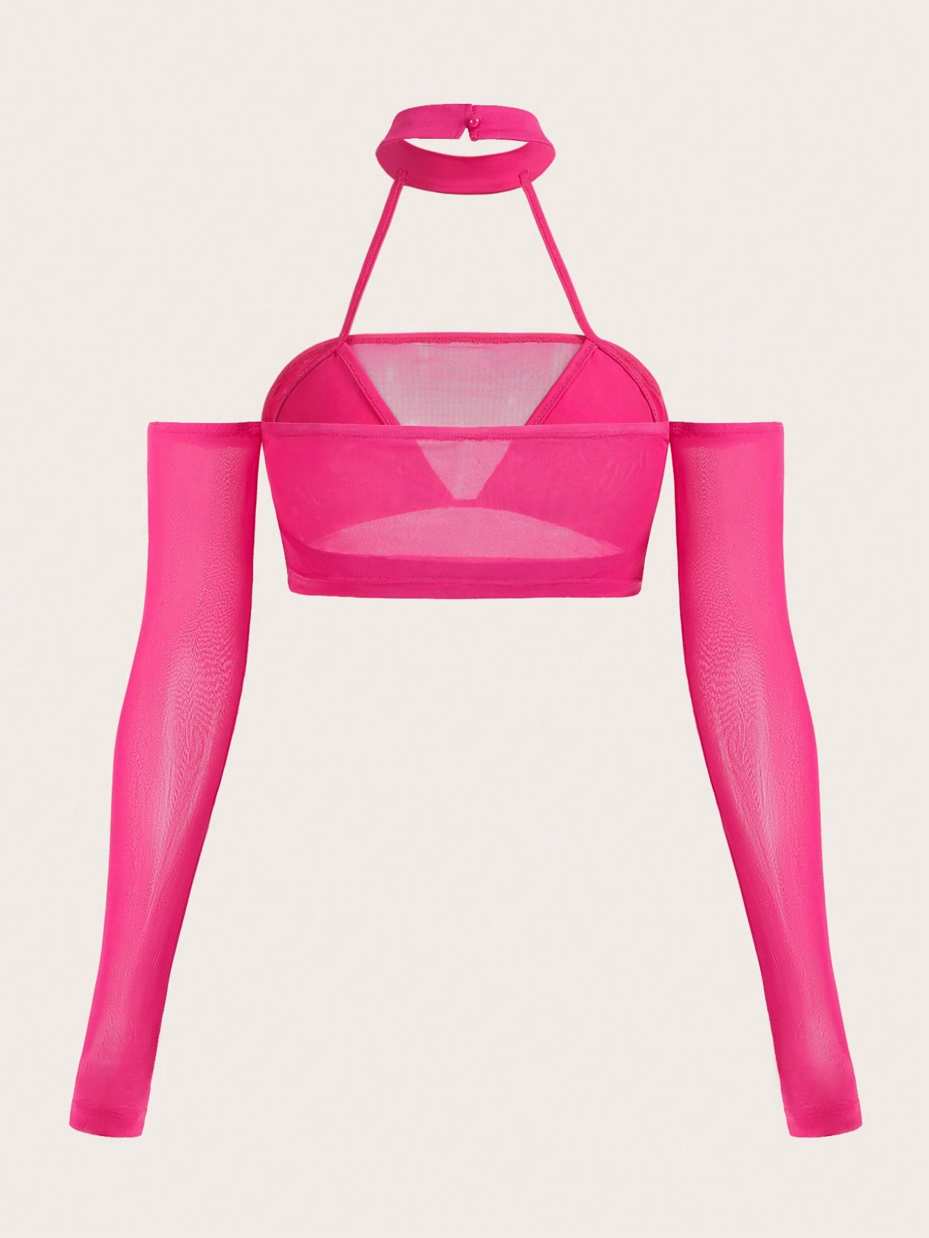 Halter Neck Crop Mesh Top