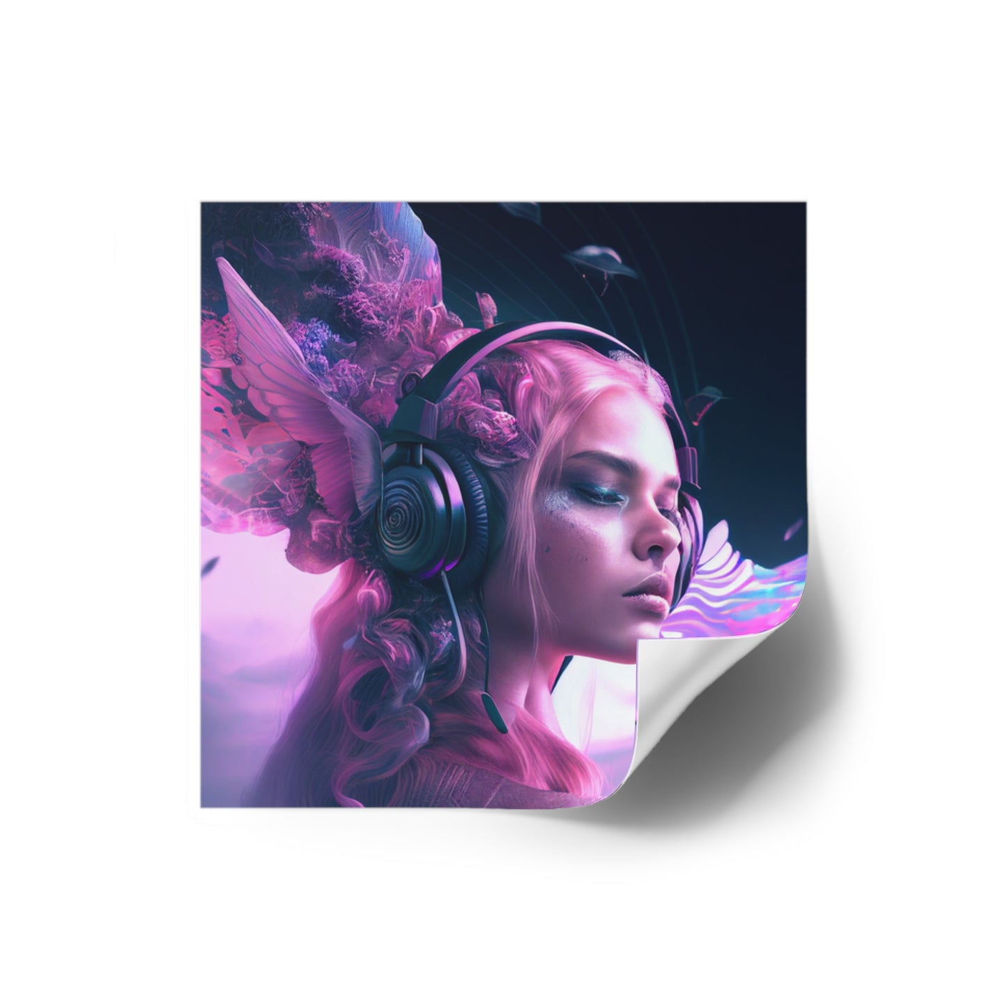 Heavenly Listening to Music Waterproof Sticker