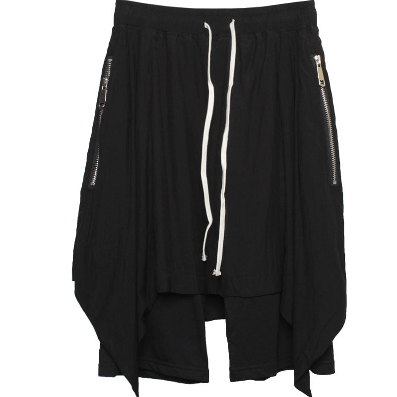 Men's Casual Irregular Black Shorts