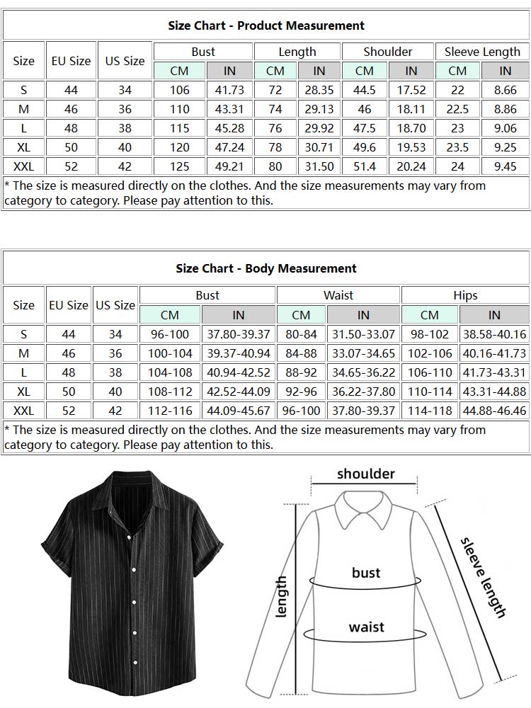 Dark Striped Shirt For Men Turn-Down Collar