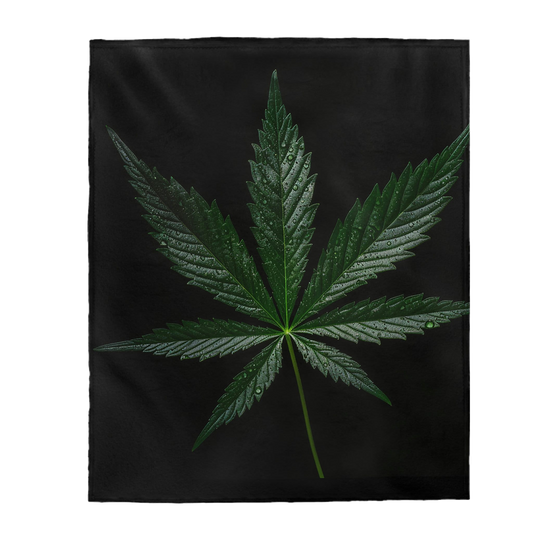 Marijuana Leaf Plush Blanket