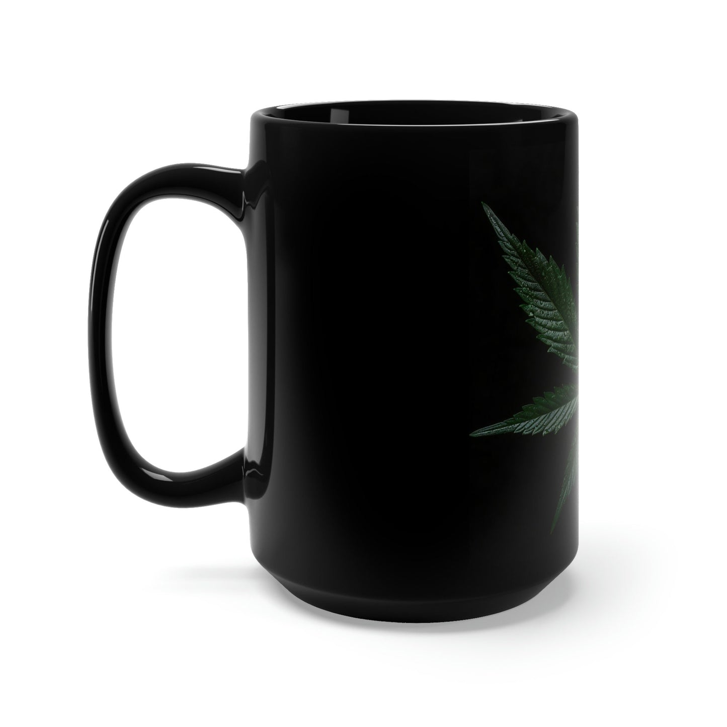 Marijuana Leaf Black Mug 15oz