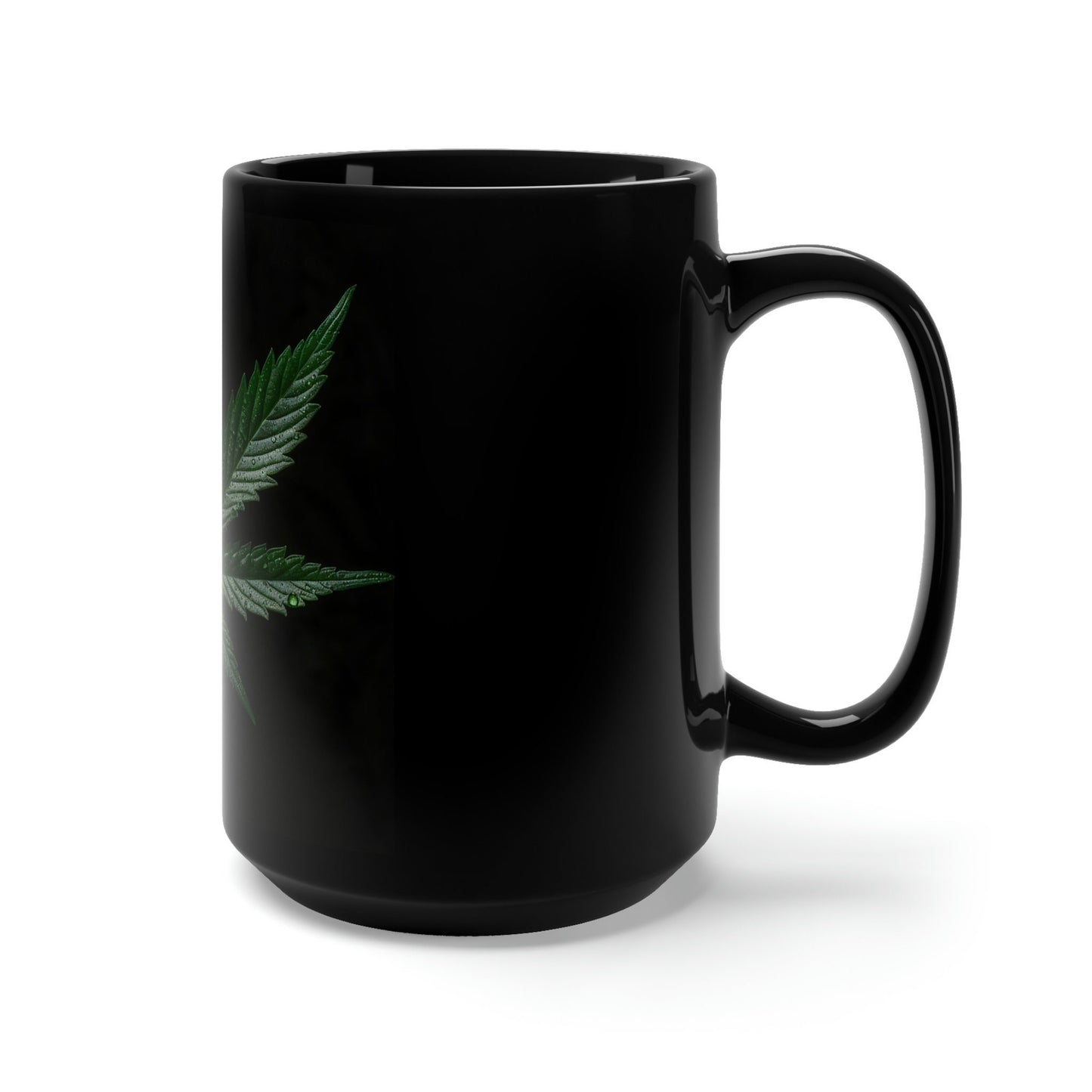 Marijuana Leaf Black Mug 15oz