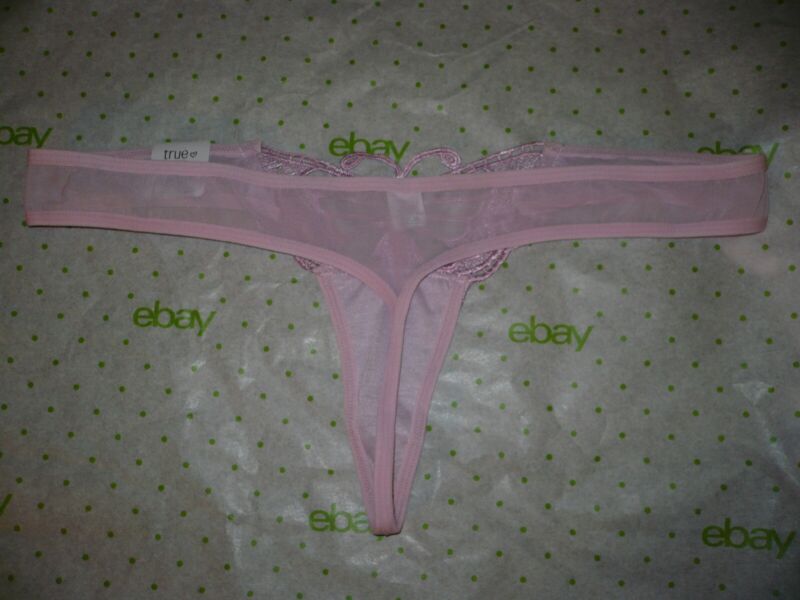 Women's Mesh Thong Pink With Butterfly Front